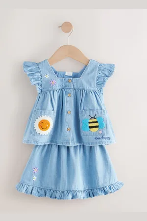 Next Denim 100% bomuldsbluse og Nederdele Co-ord
