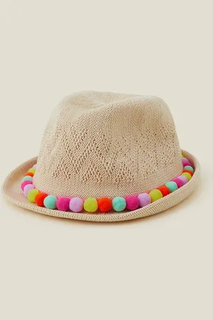 Accessorize Piger Pom Pom Packable Trilby Hatte og huer3 - 6 år (98 - 116cm)