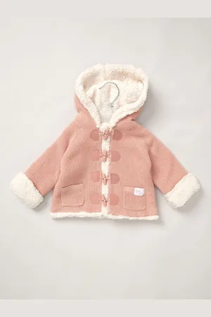 Rock-a-bye Baby Boutique 100% Cotton True Knit Cardigan with Sherpa Lining3 - 6 måneder (62 - 68cm)