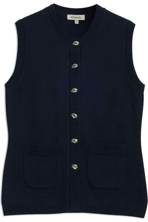 Albaray Blue Longline Knit 100% Cotton Waistcoat36