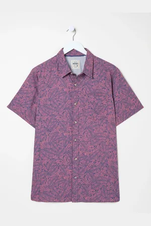 Fat Face FatFace Leaves Print Short Sleeve ShirtXL Høj