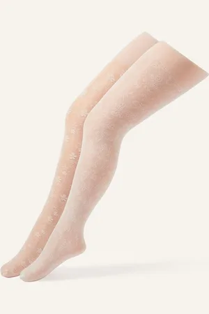 Monsoon Floral Lace Tights 2 Pack11 - 13 år (146 - 158cm)