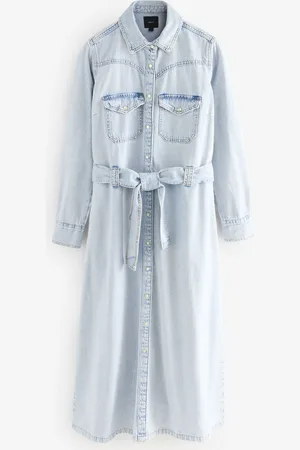 Next Fuller Bust Western Midi Denim Skjortekjole46høj