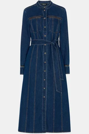 Whistles Myra Denim Midi 100% Cotton Dress42