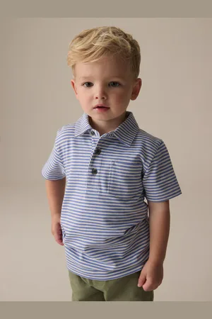 Next Short Sleeve Stripe 100% Cotton Polo Shirt (3mths-7yrs)5 - 6 år (110 - 116cm)