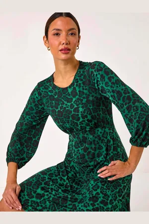 Roman Animal Print A-Line Gathered Dress40