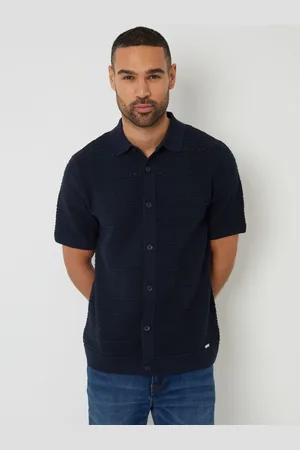Threadbare Textured Knitted Knapper Polo-skjorterX-Large