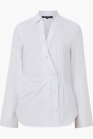 French Connection Isabelle Poplin Asymmetric White ShirtS