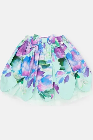 Angel & Rocket Darcy Mint Petal Print 100% Cotton Skirt8 år ( 128 cm)