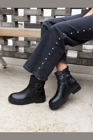 Novo Dare Buckle Biker Boots