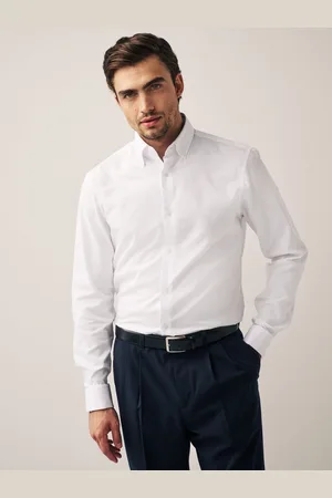 Next Double Cuff Easy Care Oxford Shirt38cm R (UK 15 R)