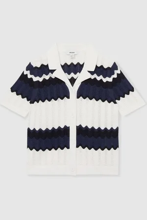Reiss Alba Zig-Zag Pointelle-Knit Top12 - 13 år (152 - 158cm)