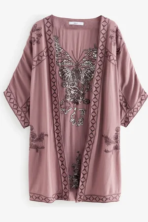 Next Longline Embroidered Kimono Cover-UpS-M