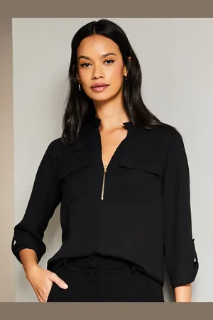 Lipsy London Zip Front Utility Pocket Bluser40