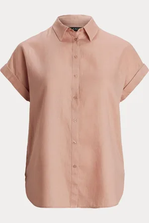Ralph Lauren Curve Broono Hør Logo Kortærmet SkjorterX-Large