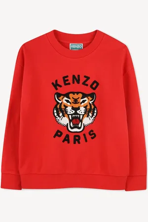 Kenzo Red Long Sleeve Large Tiger Print Logo Sweatshirt10 år (140cm)