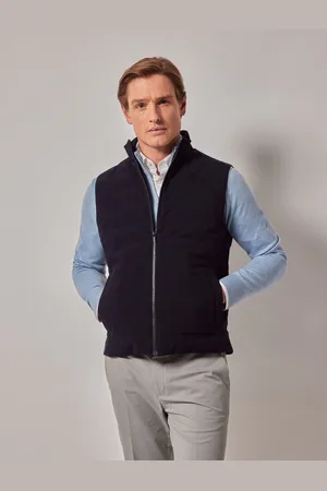 Hawes & Curtis Blå Quiltet GiletXL