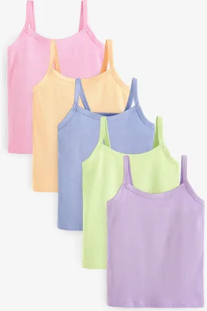 Next Pastel Rib Cami Vest 5 Pakke (2-16år)6 år (116cm)