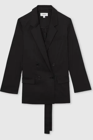 Reiss Osbourne Cotton Blend Double Breasted Belted Jacket