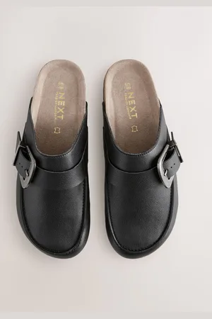 Next Forever Comfort Leather Buckle Foodbed Clogs