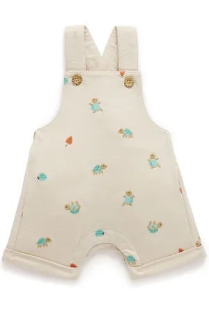 Purebaby Turtle Emroidered 100% Cotton Dungaree9298cm