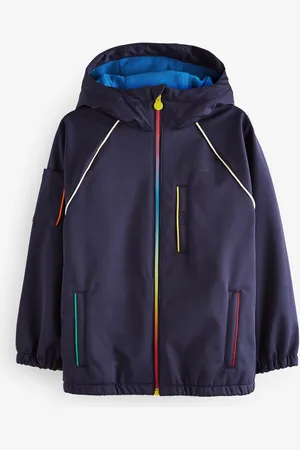 Little Bird Navy Rainbow Trim Shower Resistant Softshell Jacket9 - 10 år (134 - 140cm)