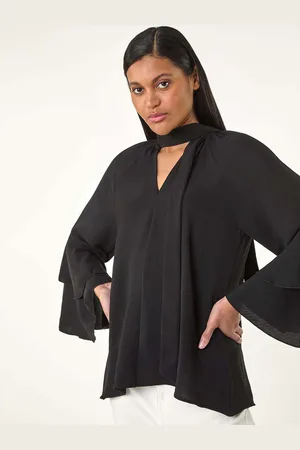 Roman Frilled Sleeve Tie Front Blouse38