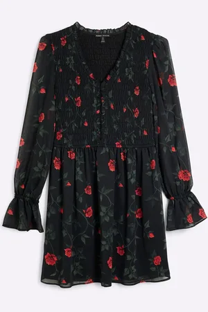 River Island Shirred Printed Mini Dress44