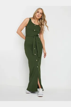 Long Tall Sally 100% Cotton Sleeveless Ribbed Button Dress36høj
