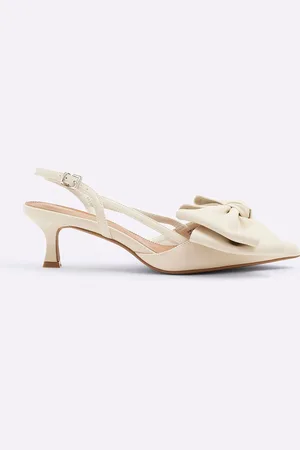River Island Sling Back Bow Heeled Court Shoeseu41