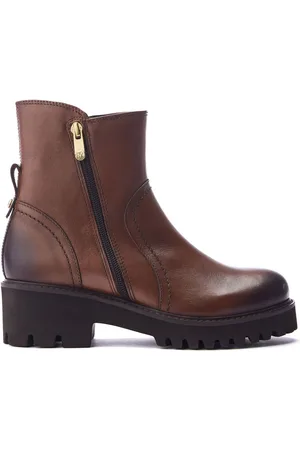Moda In Pelle Oster Feature Side Zip Leather Wedge Ankle Boots