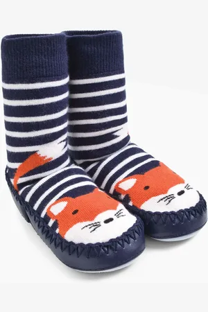 JoJo Maman Bébé Moccasin slipper-sokker2 - 4 år (92 - 104cm)
