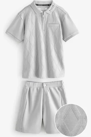 Ted Baker Textured Grey Polo Shirt and Shorts Set12 år (152cm)