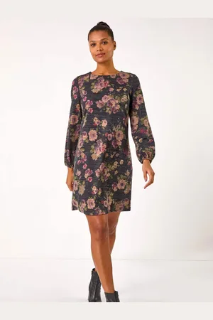 Roman Floral Print Stretch Swing Dress42