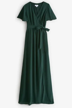 Six Stories Flutter Sleeve Wrap Slips Chiffon Brudepige Kjole38