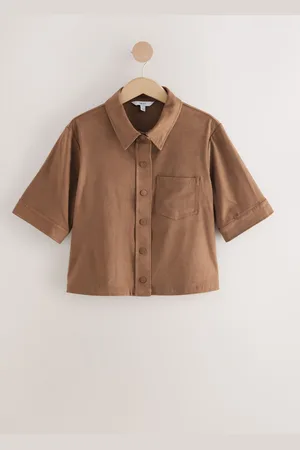 Next Faux Suede Short Sleeve Shirt