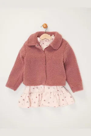 MISS Piger Faux Fur Jakke, Kjole Og Strømpebukser Outfit Sæt9 - 12 måneder (74 - 80cm)