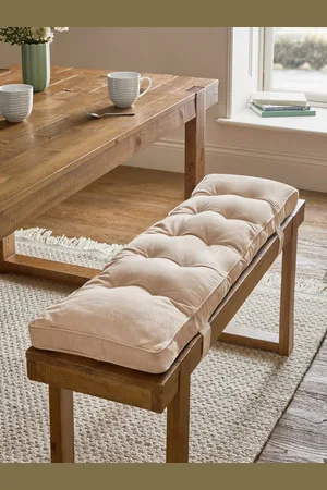 Next Linen Look Padded 100% Cotton Dining Seat Cushionsl