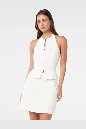 Forever New Paris Halterneck Top med lynlås foran40