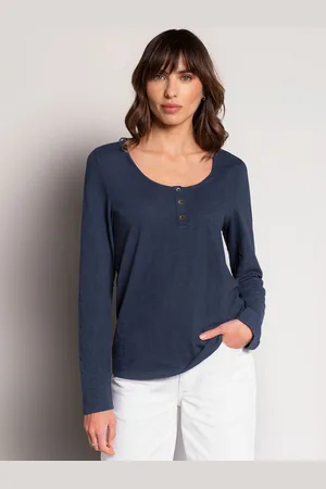 CELTIC & CO. Grøn Slub Jersey Scoopneck Henleys 100% Bomuld Top