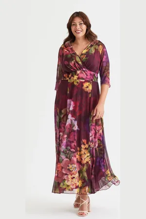 Scarlett & Jo Verity Magenta Floral Print Maxi Gown44