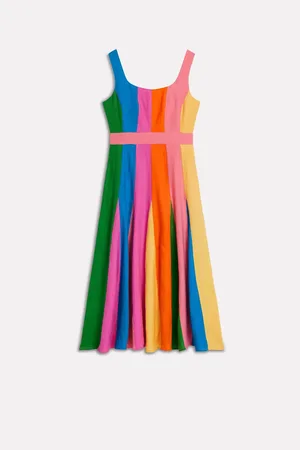 Boden 100% Linen Seam Godet Fit and Flare Dress38