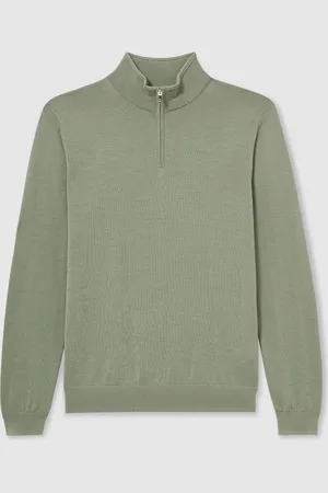 Reiss Blackhall Merino Wool Half-Zip JumperS