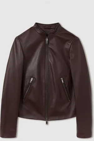 Reiss Allie Læder Collarless Biker Jakke32