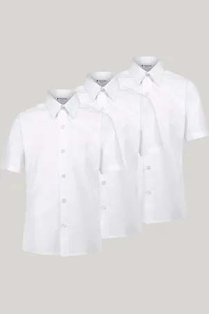 Trutex White Slim Fit Short Sleeve 3 Pack School Shirts8 år ( 128 cm)