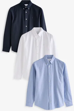 Next 100% Cotton Long Sleeve Oxford Shirts 3 PackXXL