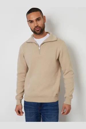 Threadbare Rib Panel Quarter Zip Jumperlarge