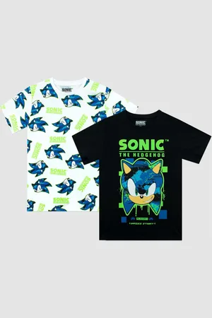 Character 100% Cotton Sonic Short Sleeve T-Shirt 2 Multipack10 - 11 år (140 - 146cm)