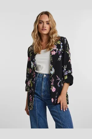 Pieces® Floral Ruched Sleeve Blazer38