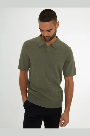 Threadbare Textured Front Knitted Trophy Neck Polo-skjorterX-Large
